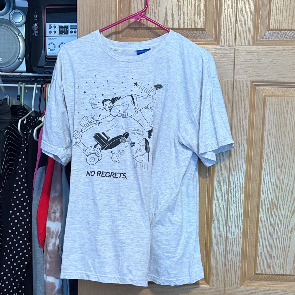 No Regrets Graphic Tee in Light Gray